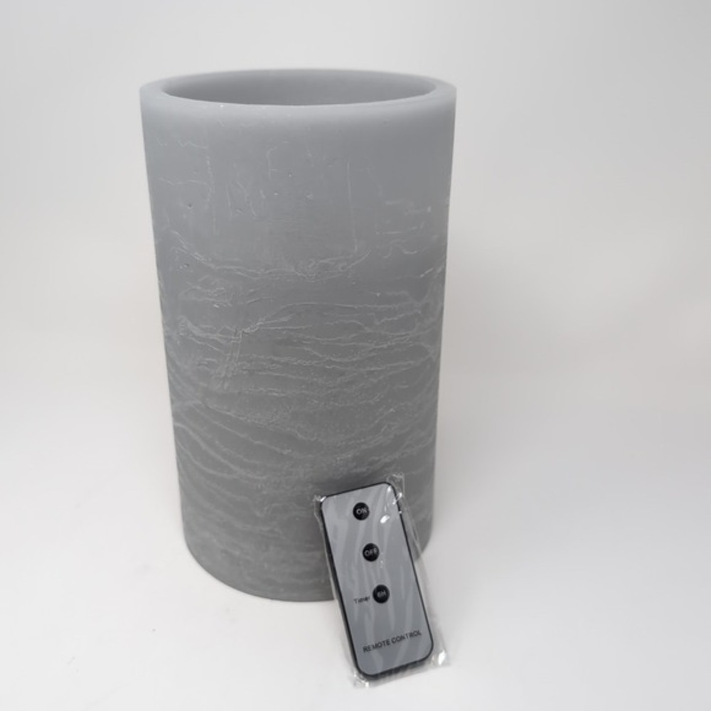 Home Reflections Flameless 6" x 10" Jumbo Candle Decor with Remote Control Gray - Picture 3 of 7